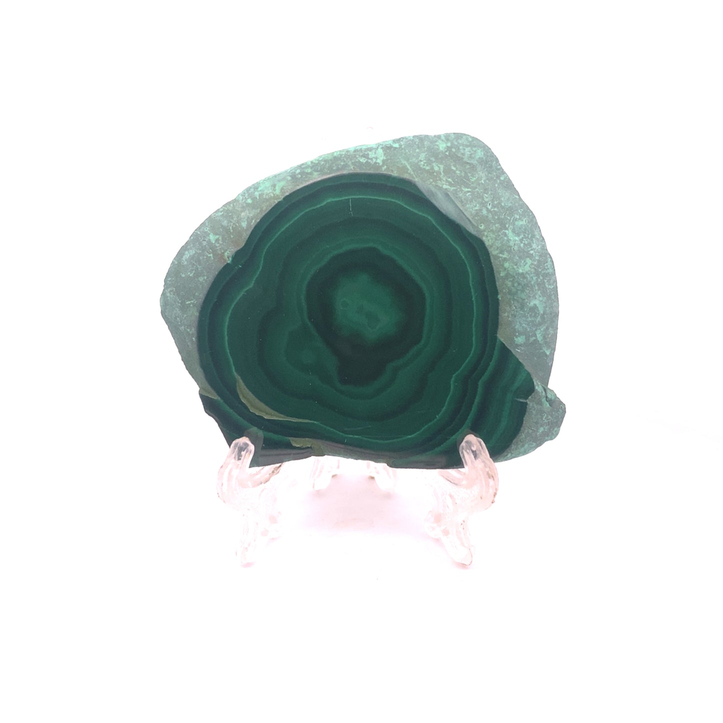 AAA Grade Malachite Slice Bullseye Orb Pattern from Congo