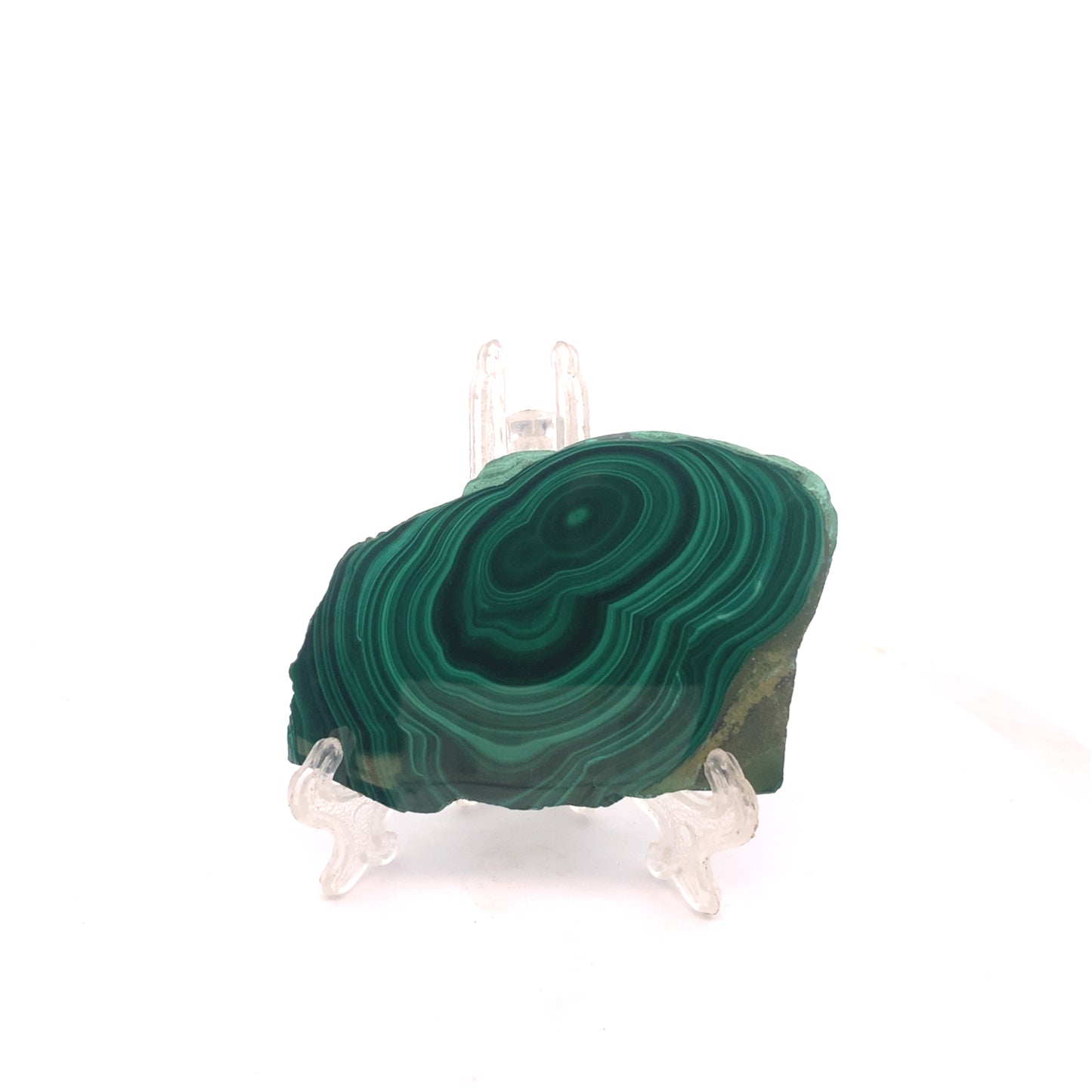 AAA Grade Malachite Slice Bullseye Orb Pattern from Congo