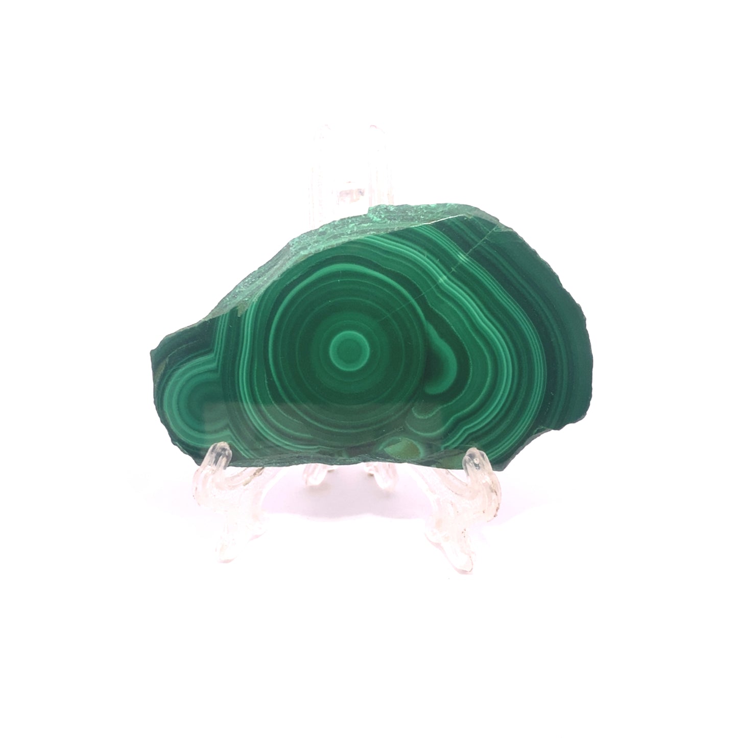 AAA Grade Malachite Slice Bullseye Orb Pattern from Congo