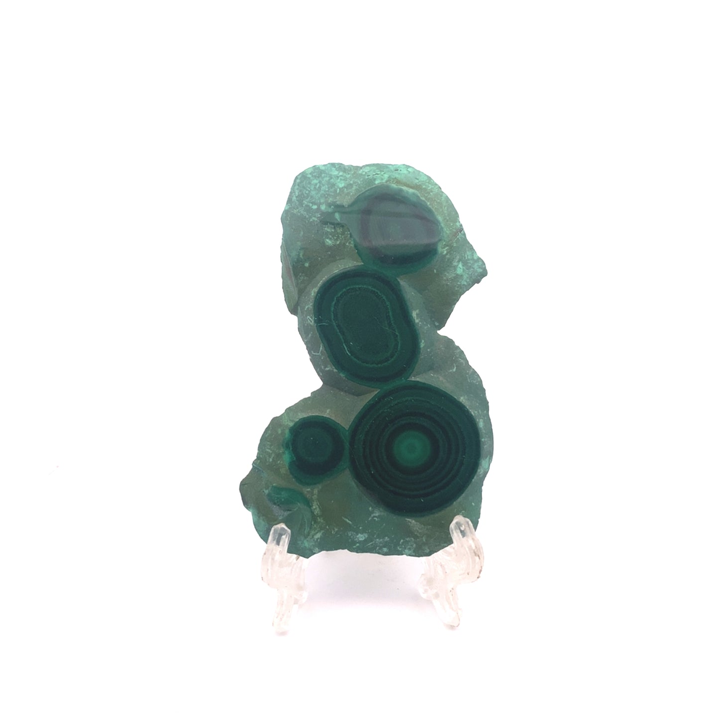 AAA Grade Malachite Slice Bullseye Orb Pattern from Congo