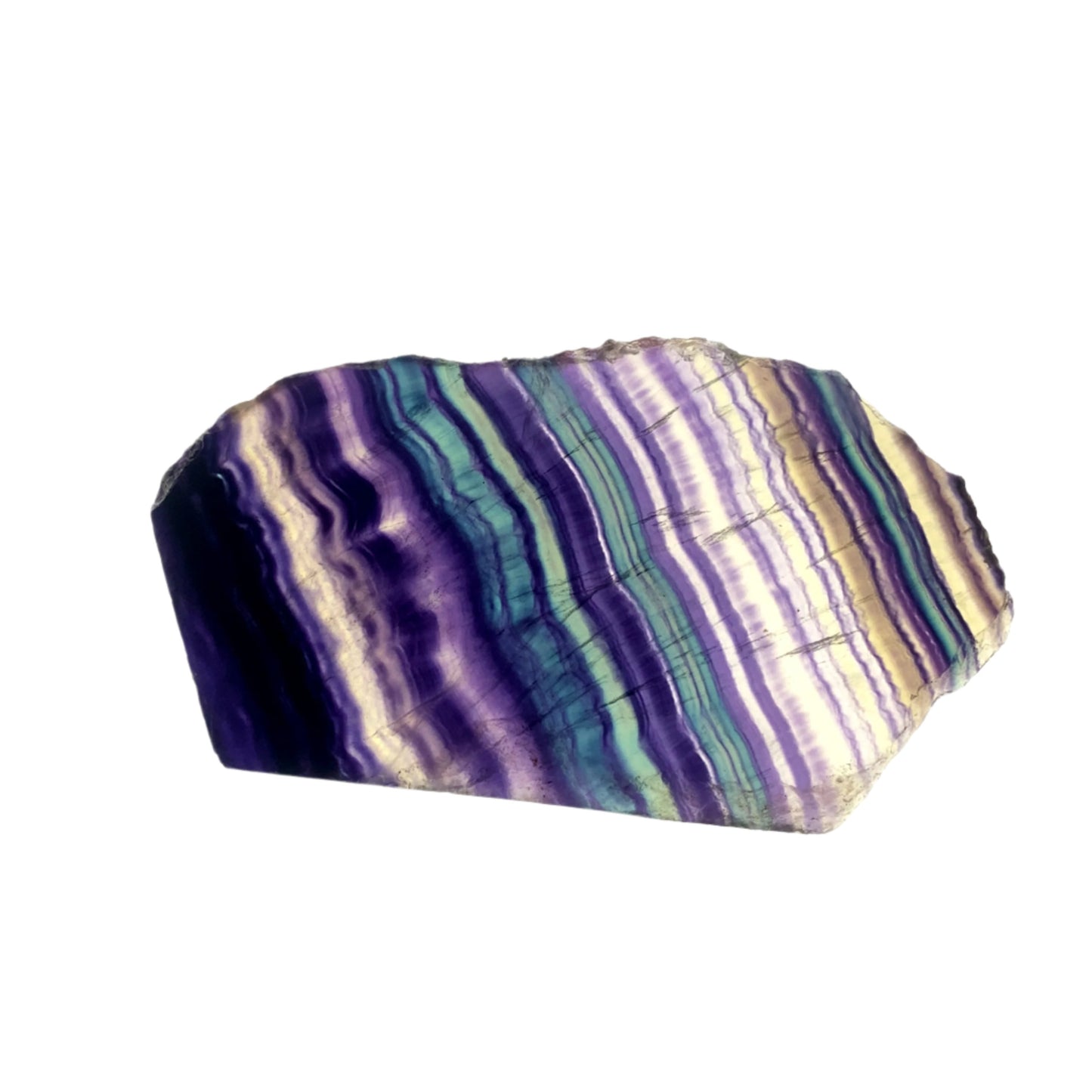 High Quality Polished Rainbow Fluorite Slice