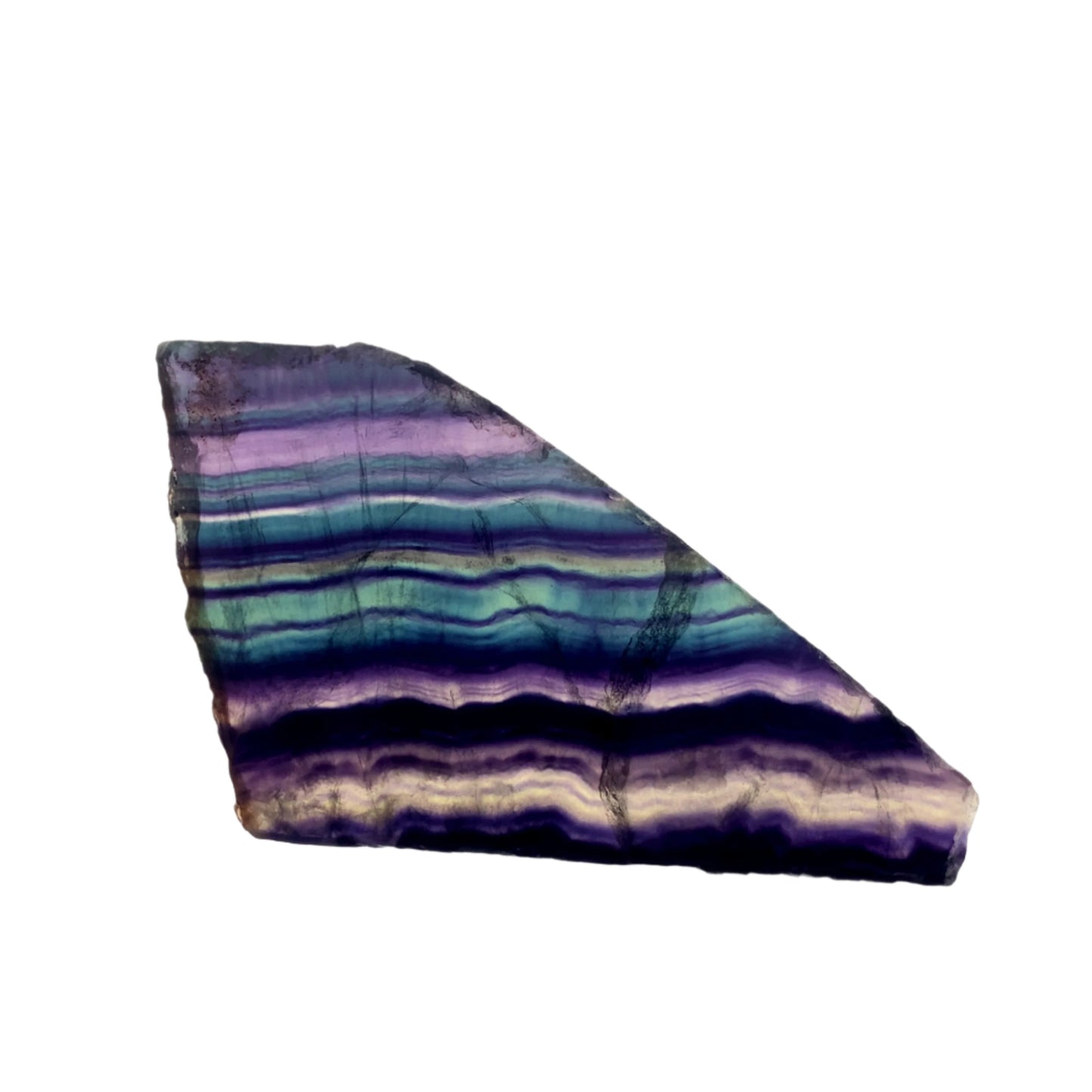 High Quality Polished Rainbow Fluorite Slice