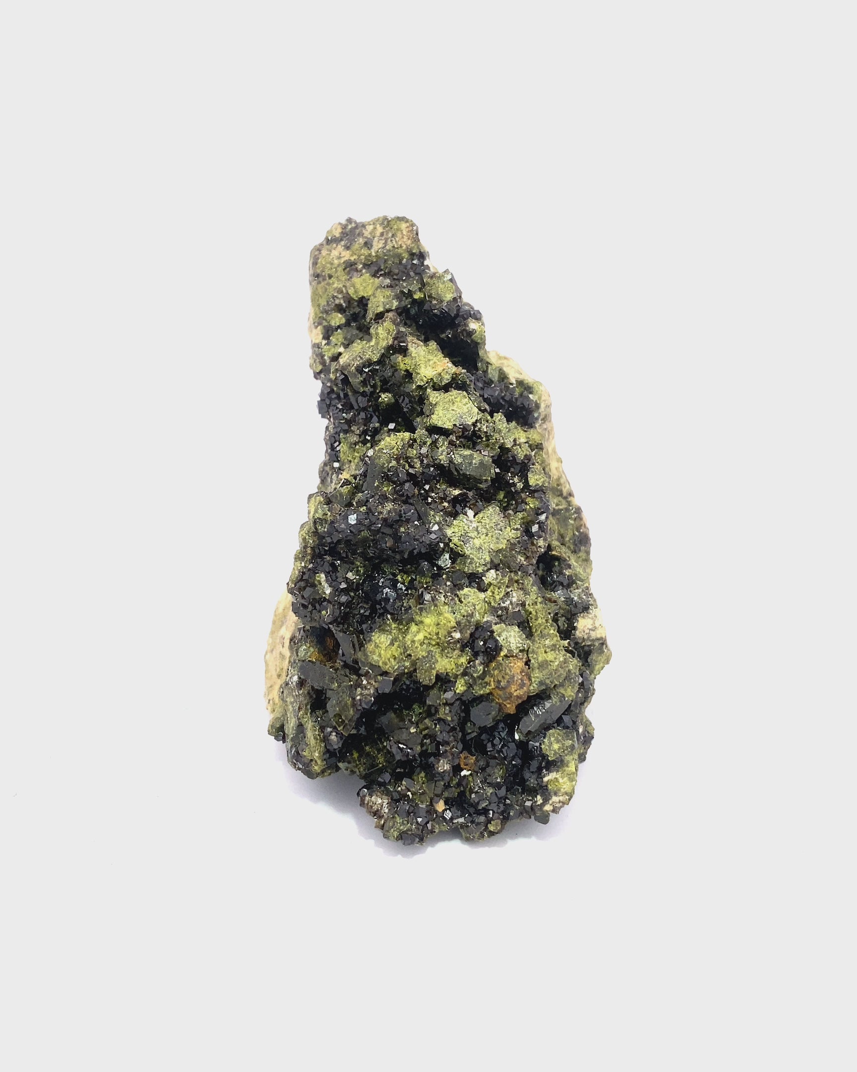 Melanite Garnet w/ Epidote from Vera Cruz, Mexico – Eclectic Gems ...